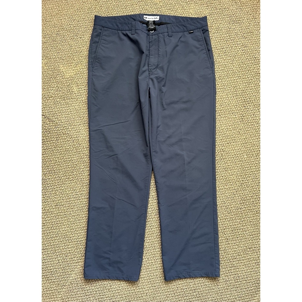 Travis Mathew Mens 38x30 Blue Performance Golf Chino Pants Gold‎ Athletic Casual